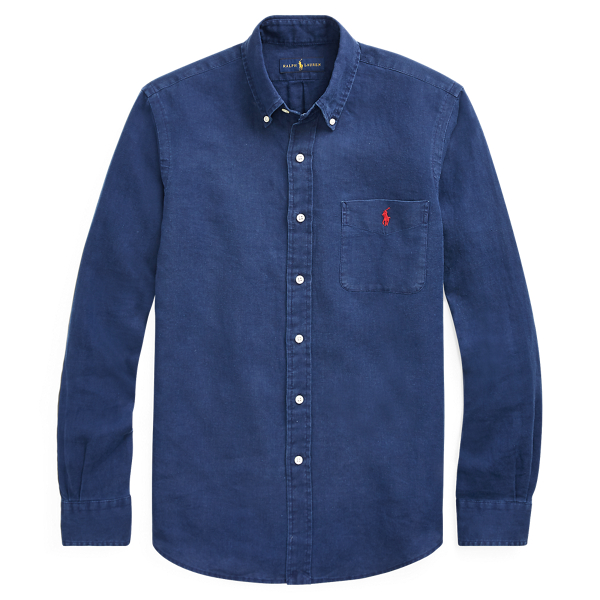 Classic fit linnen overhemd Big & Tall in 1