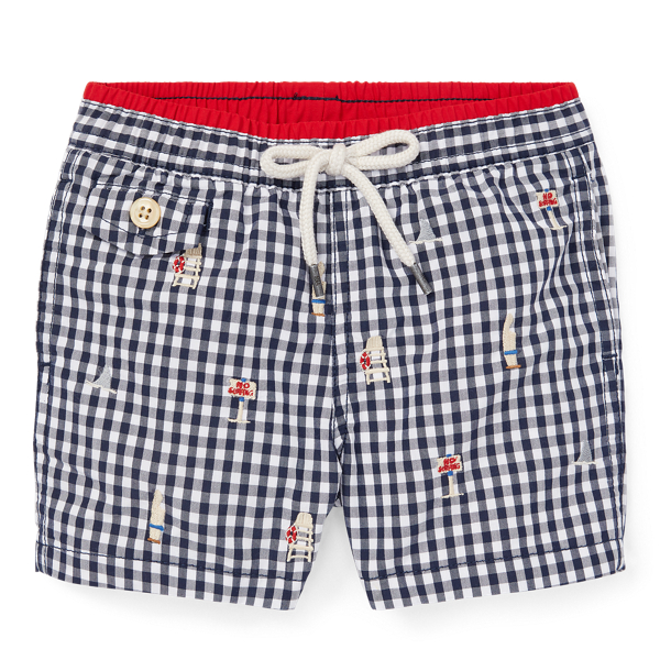 Traveller Gingham Swim Trunk