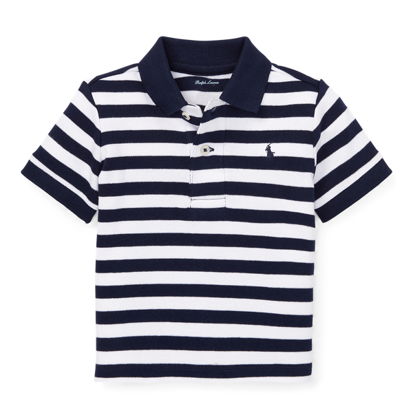 Striped Cotton Interlock Polo Baby Boy 1