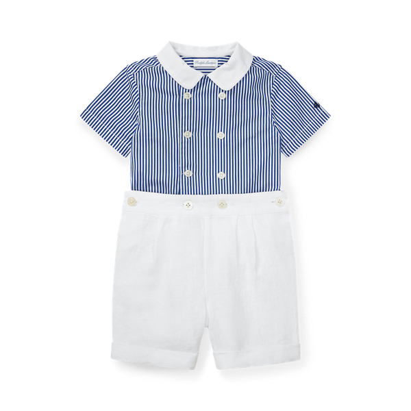 Ensemble ray&eacute; chemise et short Baby Boy en 1