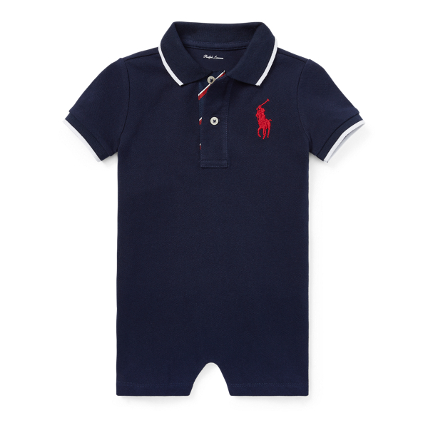 Cotton Mesh Polo Shortall Baby Boy in 1