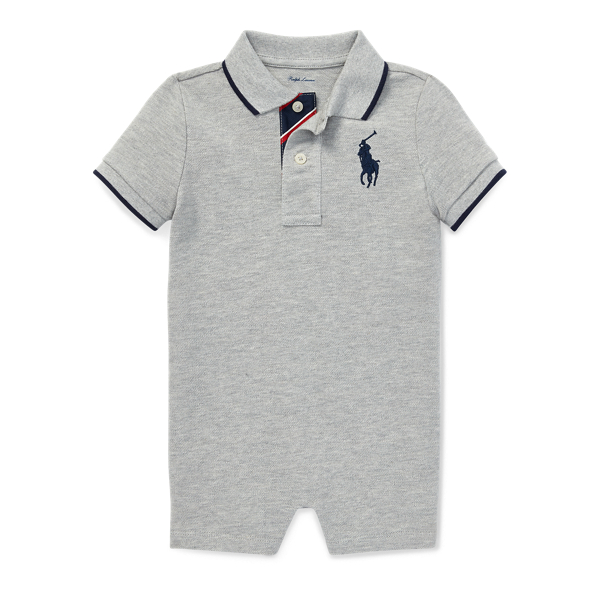 Cotton Mesh Polo Shortall Baby Boy 1