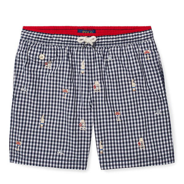 Traveller Gingham Swim Trunks Boys 6-14 Years 1