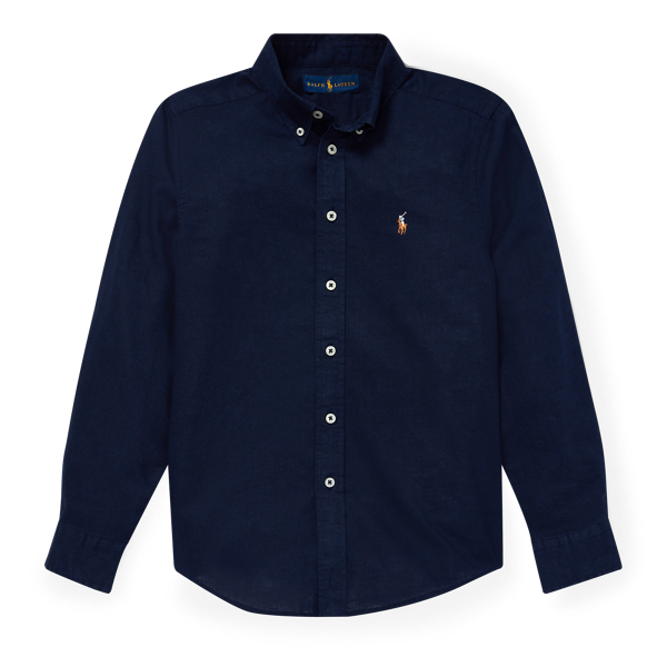 Slub Linen-Cotton Shirt Boys 6-14 Years in 1