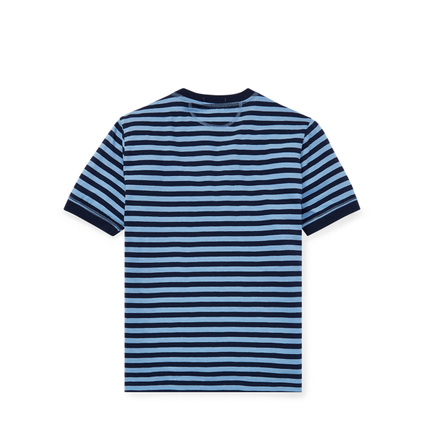 Collin Blue Multi Striped Cotton Jersey Henley Boys 8-20 2