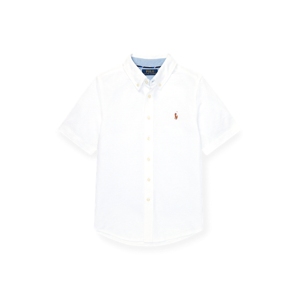 Knit Cotton Oxford Shirt Boys 6-14 Years em 1