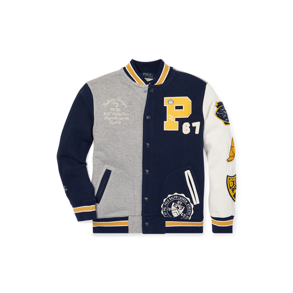 Twill Terry Letterman Jacket Boys 6-14 Years 1