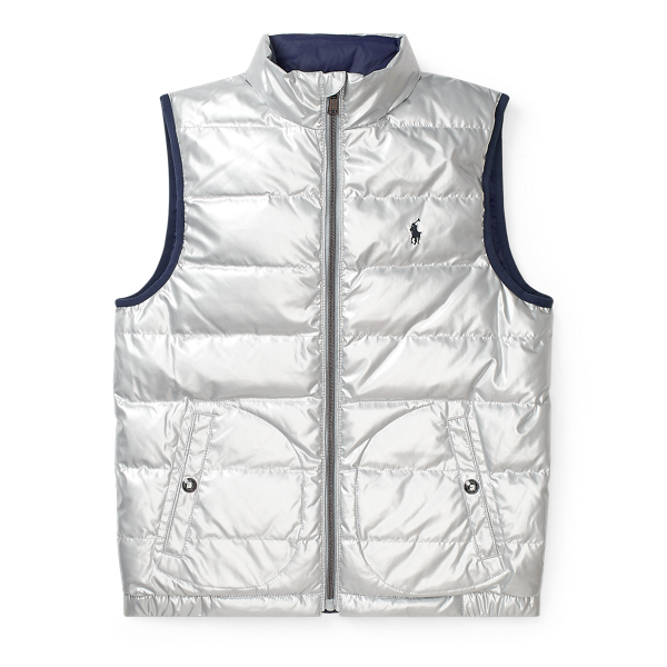 Reversible Quilted Down Vest Boys 6-14 Years em 1
