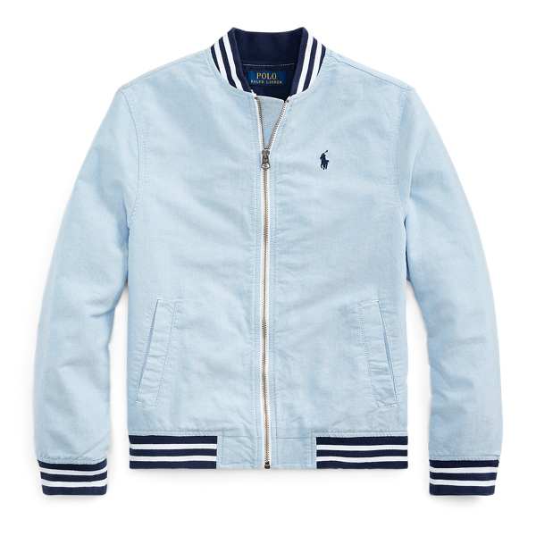 Cotton Oxford Baseball Jacket Boys 6-14 Years em 1