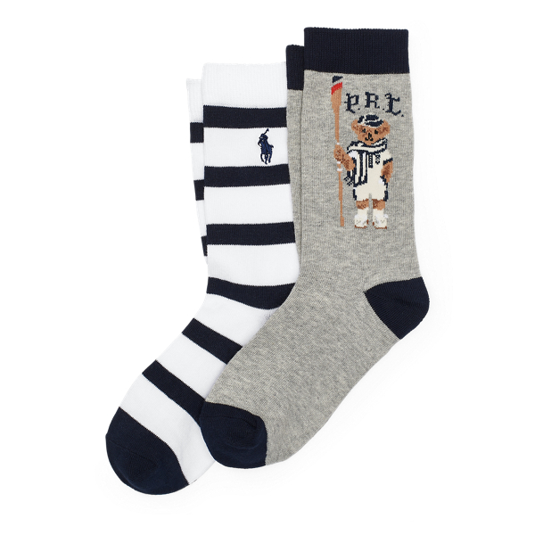 Rowing Bear Crew Sock 2-Pack Boys 6-14 Years 1