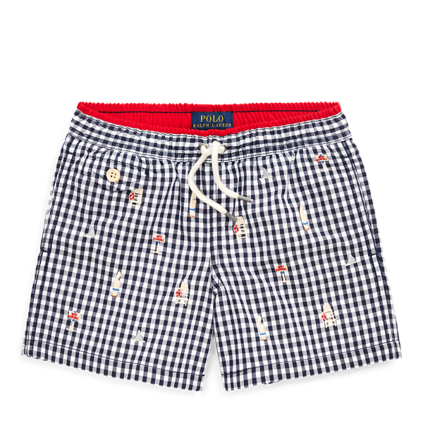 Traveler Gingham Swim Trunk Boys 1.5-6 Years in 1