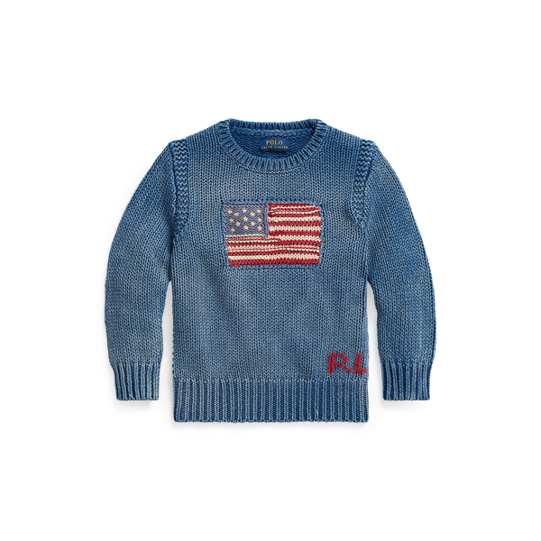 Indigo Flag Cotton Sweater Boys 1.5-6 Years in 1