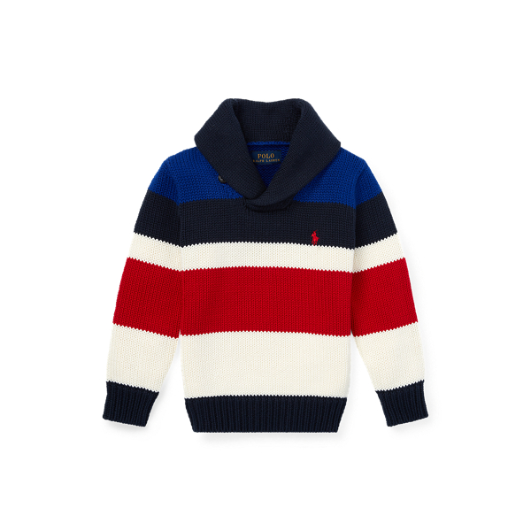 Striped Cotton Shawl Jumper Boys 1.5-6 Years 1