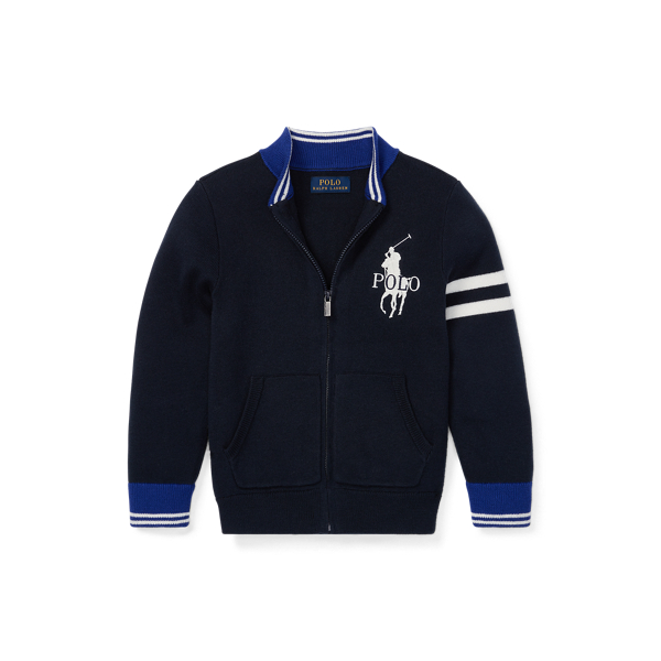 Cotton Full-Zip Sweater Boys 1.5-6 Years em 1