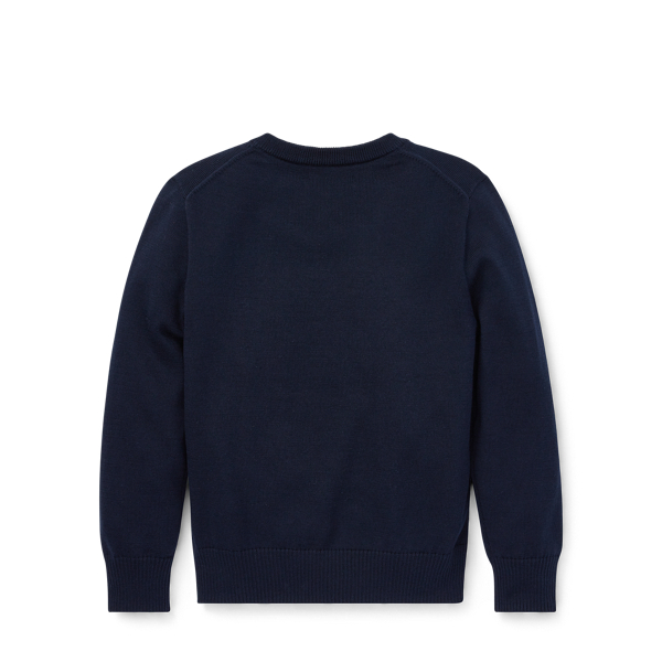 Hunter Navy Cotton V-Neck Sweater Boys 1.5-6 Years 2
