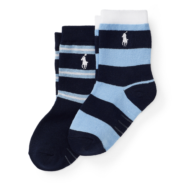 Zweierpack gestreifte Crew-Socken