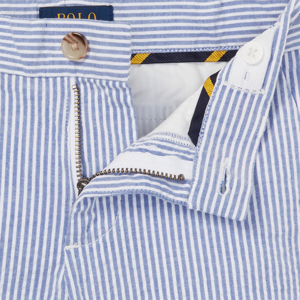 White/Provincetown Blue Slim Stretch Seersucker Short Boys 1.5-6 Years 3