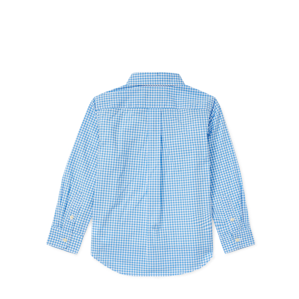 Light Blue Multi Gingham Cotton Poplin Shirt Boys 2-7 2
