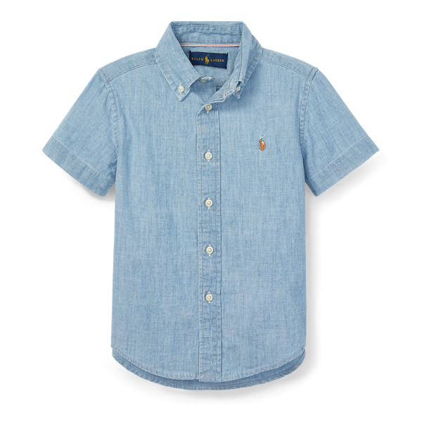 Cotton Chambray Shirt Boys 1.5-6 Years em 1