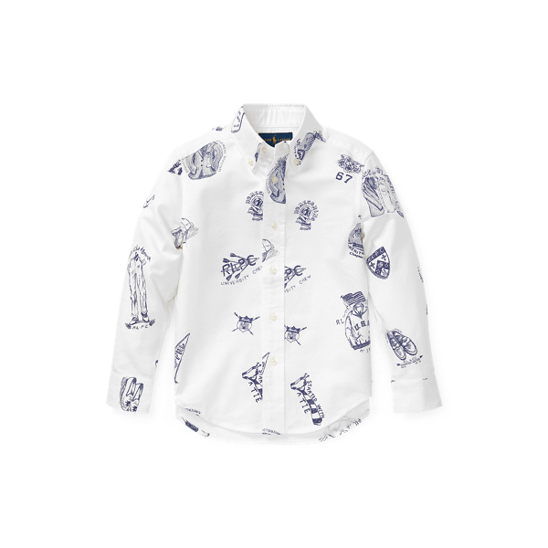 Chemise Oxford en coton imprim&eacute; Boys 1.5-6 Years en 1