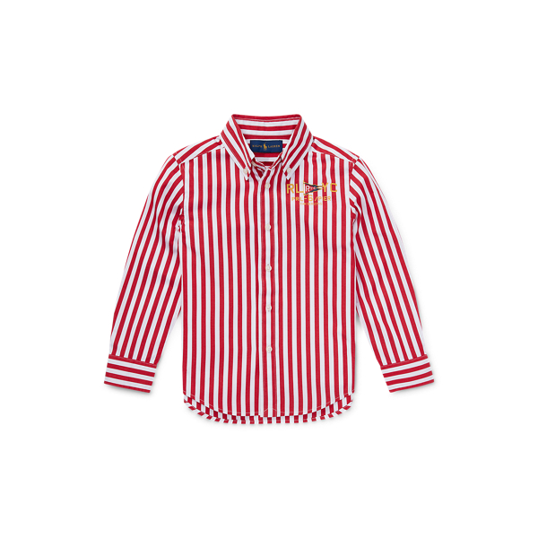 Chemise ray&eacute;e en popeline de coton