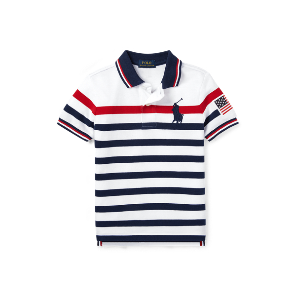 Striped Cotton Mesh Polo Shirt Boys 1.5-6 Years in 1