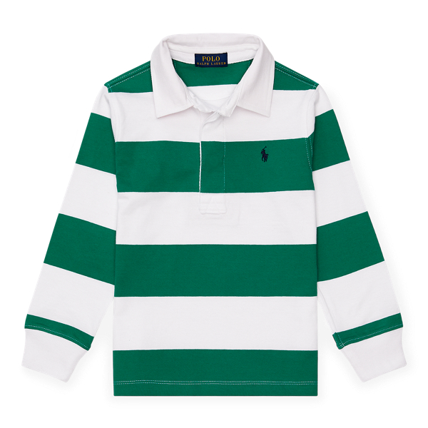Striped Cotton Rugby Shirt Boys 1.5-6 Years em 1