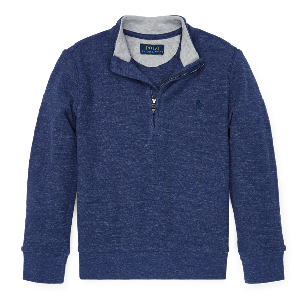 Cotton Mesh Half-Zip Pullover