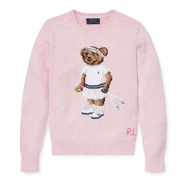 NWT Ralph Lauren Tennis Bear top Pink Sweater Size 9M