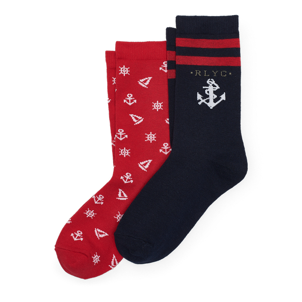 Nautical Crew Sock 2-Pack