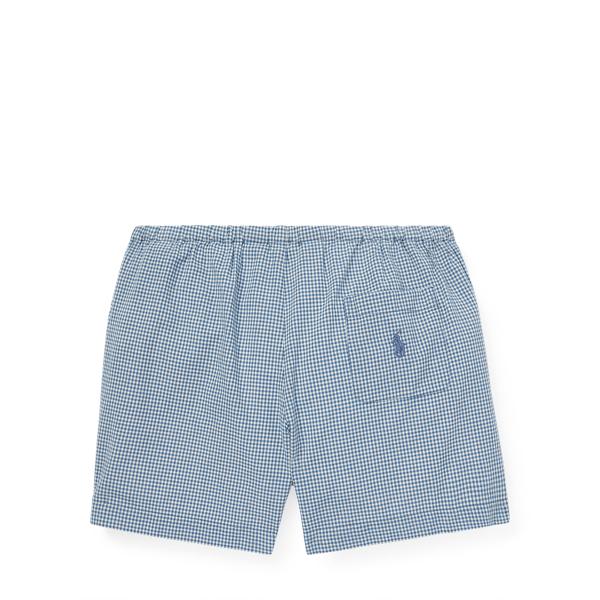 Blue/Deckwash White Gingham Cotton Poplin Short Girls 7-16 2