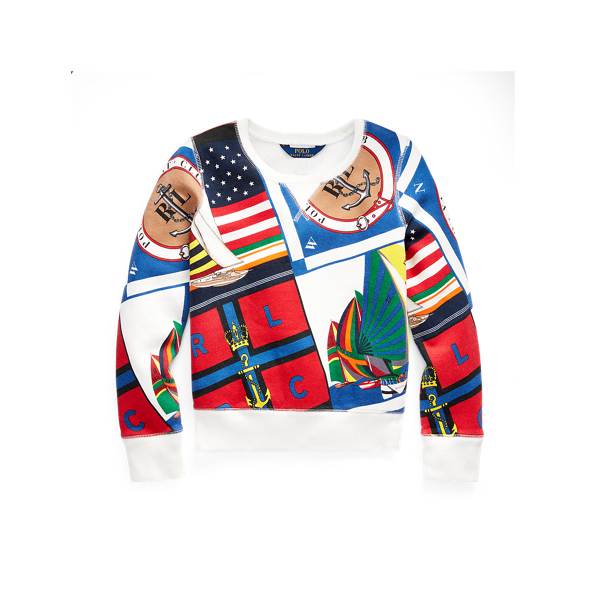 Sailing-Print Fleece Pullover Girls 7-14 Years 1