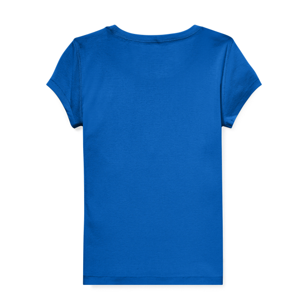 New Iris Blue Cotton-Modal Crewneck Tee Girls 7-16 2