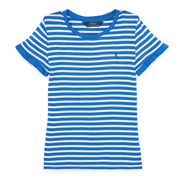 Striped Ruffled Jersey Tee Girls 7-14 Years en 1