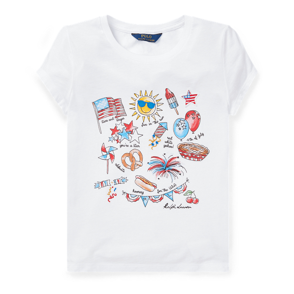 Cotton Jersey Graphic Tee Girls 7-14 Years em 1