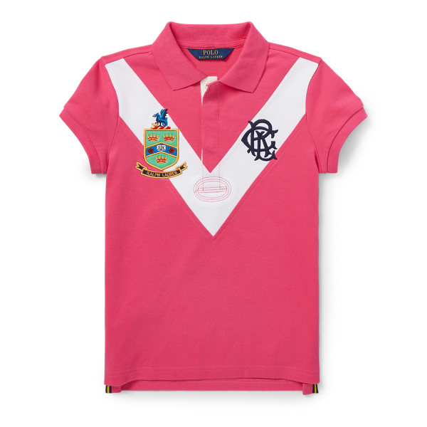 Camicia rugby in piqu&eacute; di cotone Girls 7-14 Years in 1