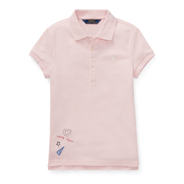 Patchwork Stretch Piqu&eacute; Polo Girls 7-14 Years in 1
