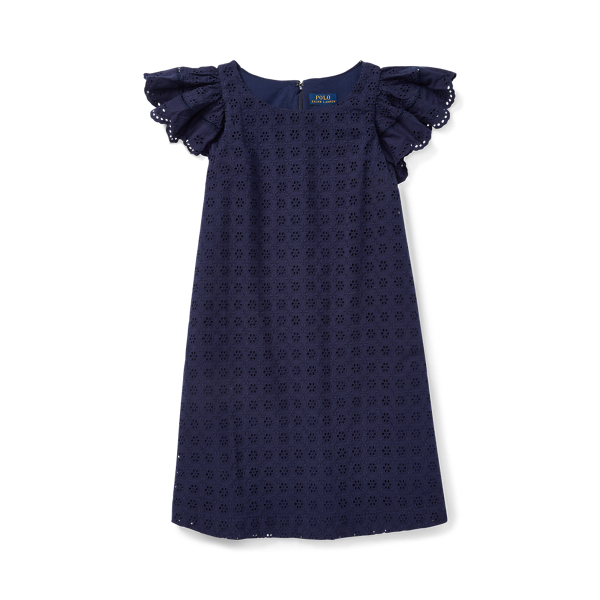 Eyelet Woven Dress Girls 7-14 Years em 1