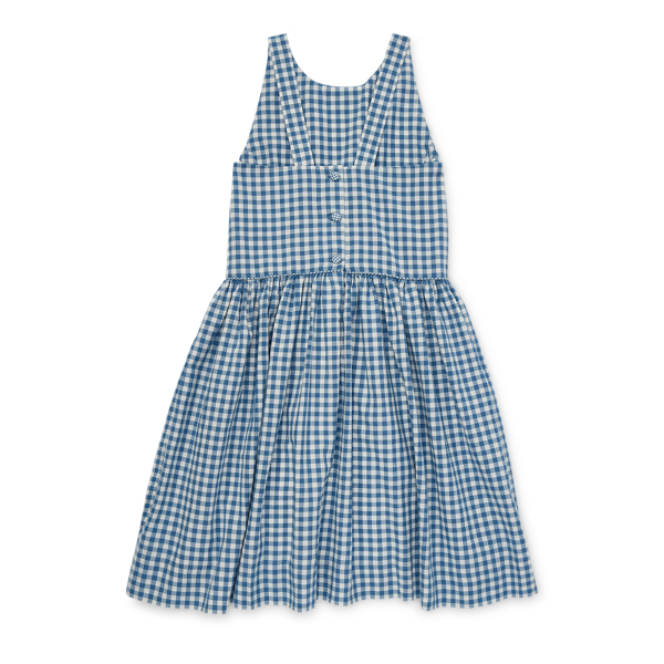 Blue Gingham Cotton Dress Girls 7-16 2