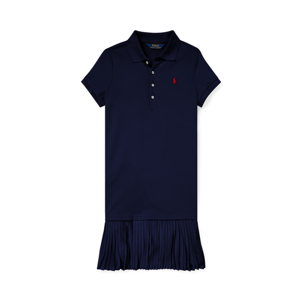 Pleated Mesh Polo Dress Girls 7-14 Years in 1