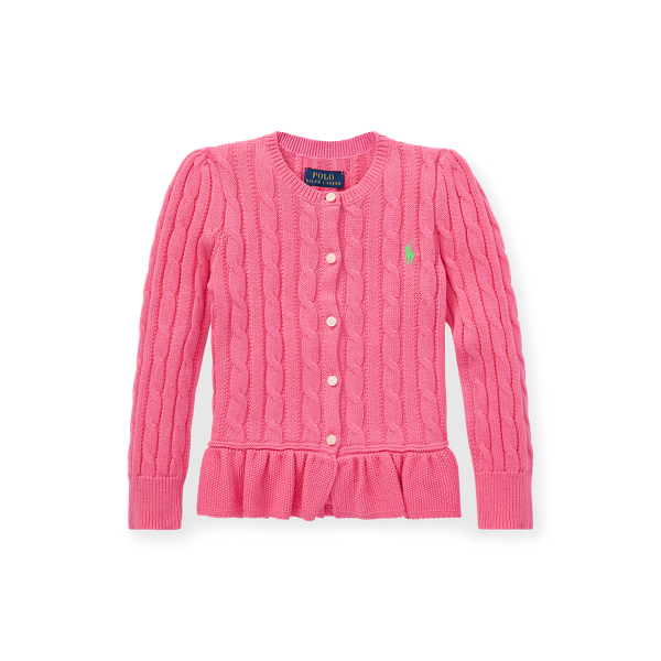 C&aacute;rdigan de algod&oacute;n en punto de ochos corte p&eacute;plum Girls 1.5-6.5 Years en 1