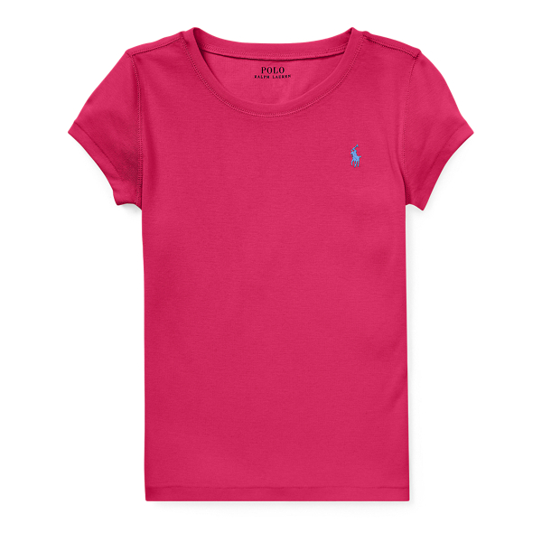 Cotton-Modal Crewneck Tee Girls 1.5-6.5 Years em 1