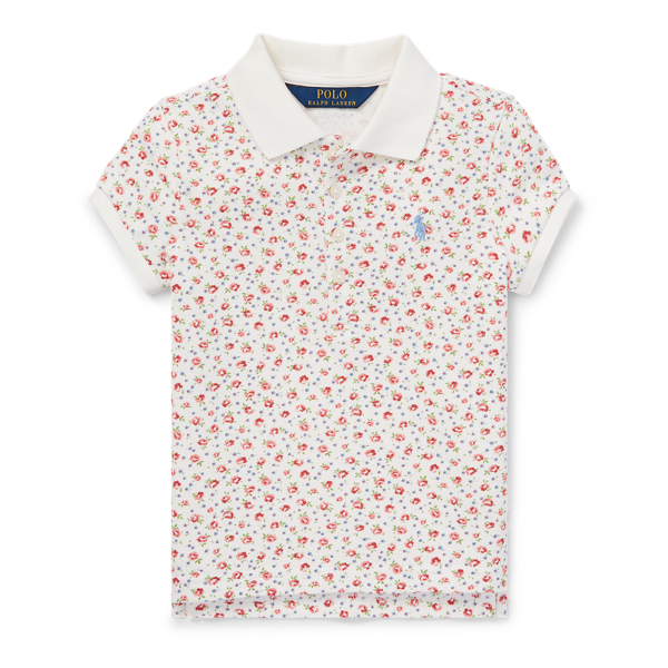 Polo en piqu&eacute; stretch fleuri Girls 1.5-6.5 Years en 1