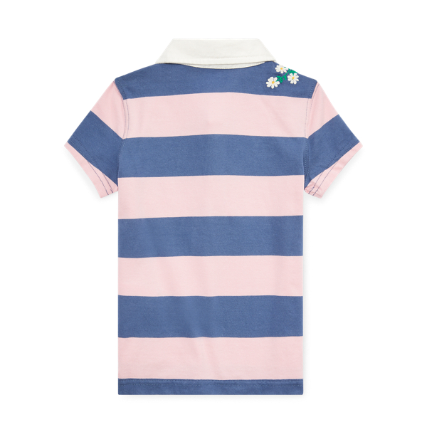 Pink Embroidered Cotton Rugby Girls 2-6x 2