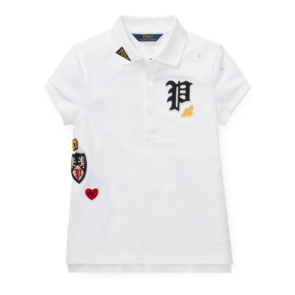 Patchwork Stretch Piqu&eacute; Polo Girls 1.5-6.5 Years in 1