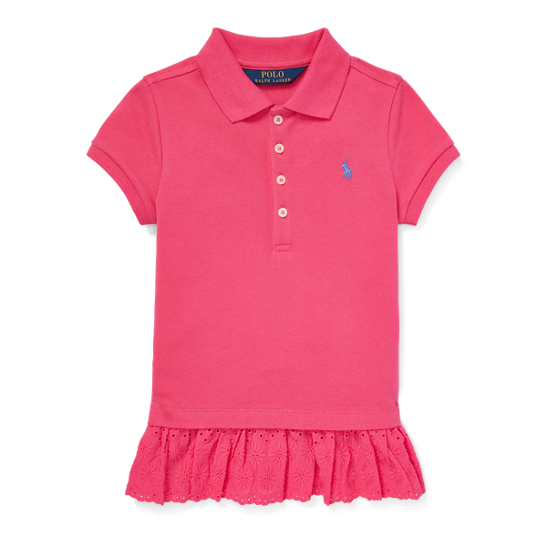 Polo brod&eacute; en piqu&eacute; stretch Girls 1.5-6.5 Years en 1