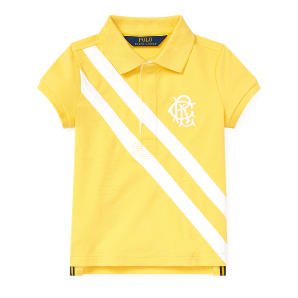 Stretch Mesh Polo Shirt Girls 1.5-6.5 Years em 1