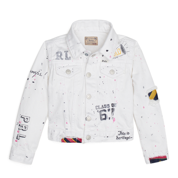 Graffiti Denim Jacket Girls 1.5-6.5 Years em 1