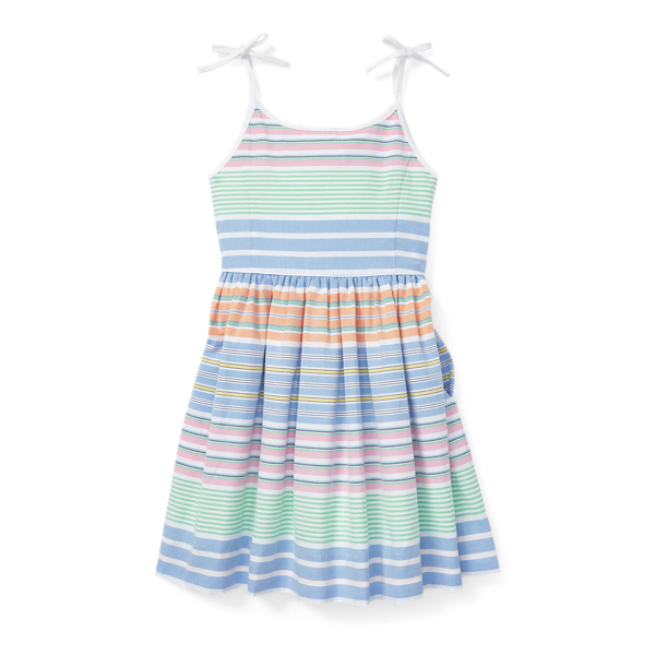Robe en coton Oxford ray&eacute; Girls 1.5-6.5 Years en 1