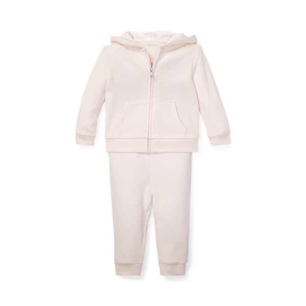 Sweat &agrave; capuche et pantalon coton Baby Girl en 1